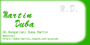 martin duba business card